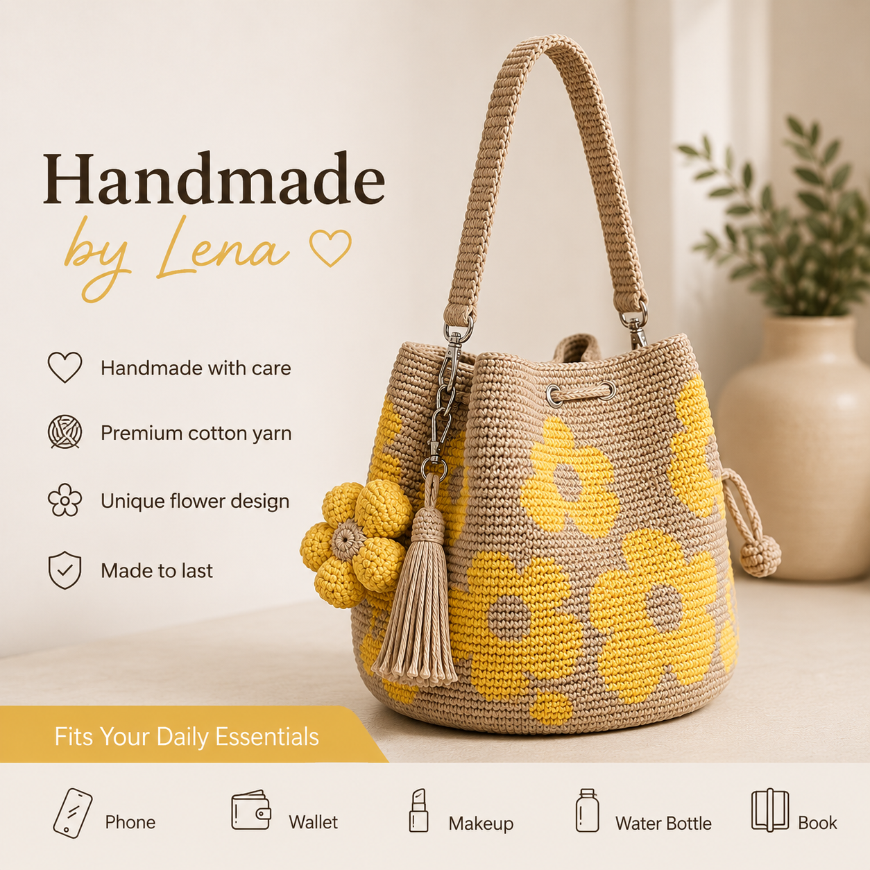 Crochet Flower Bag