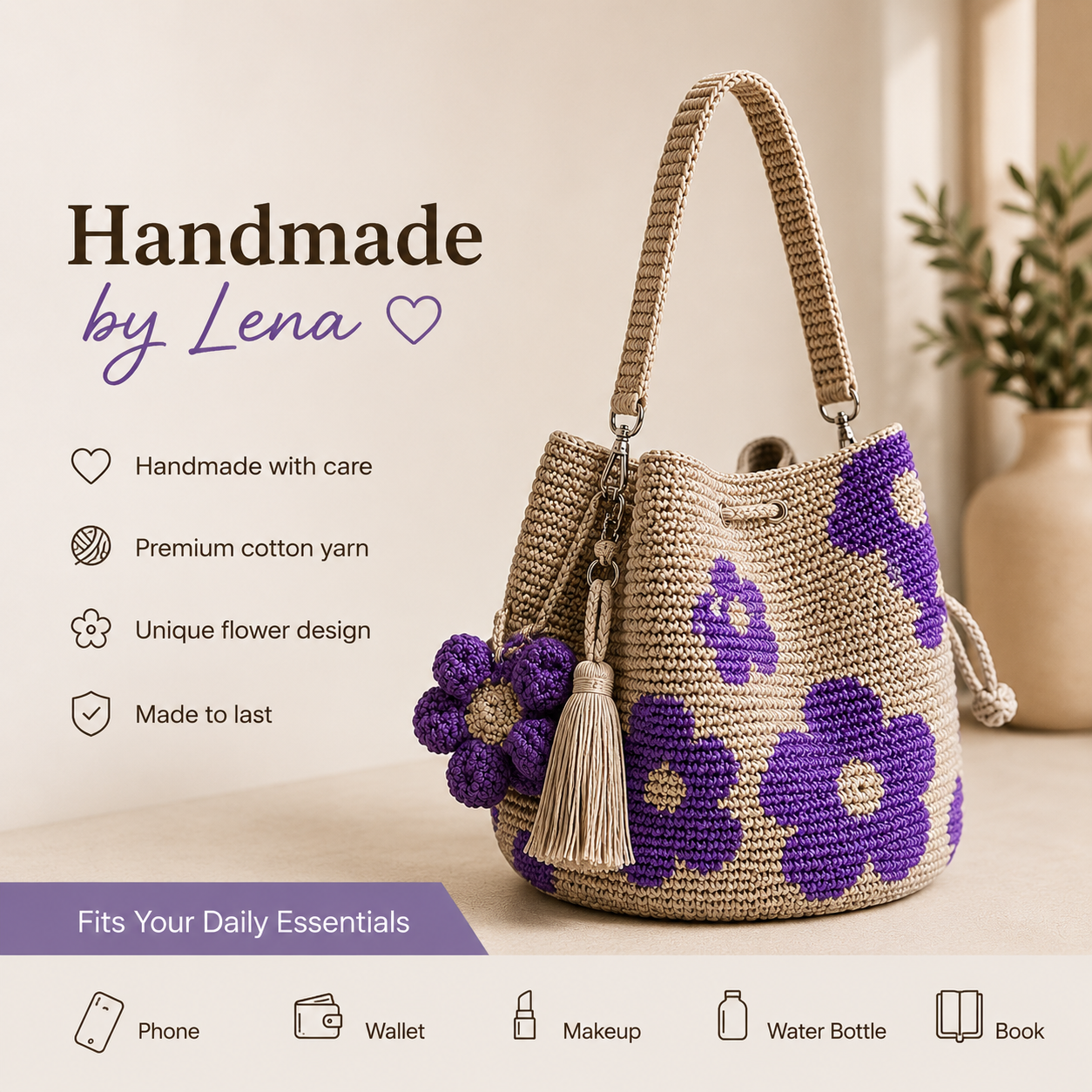 Crochet Flower Bag